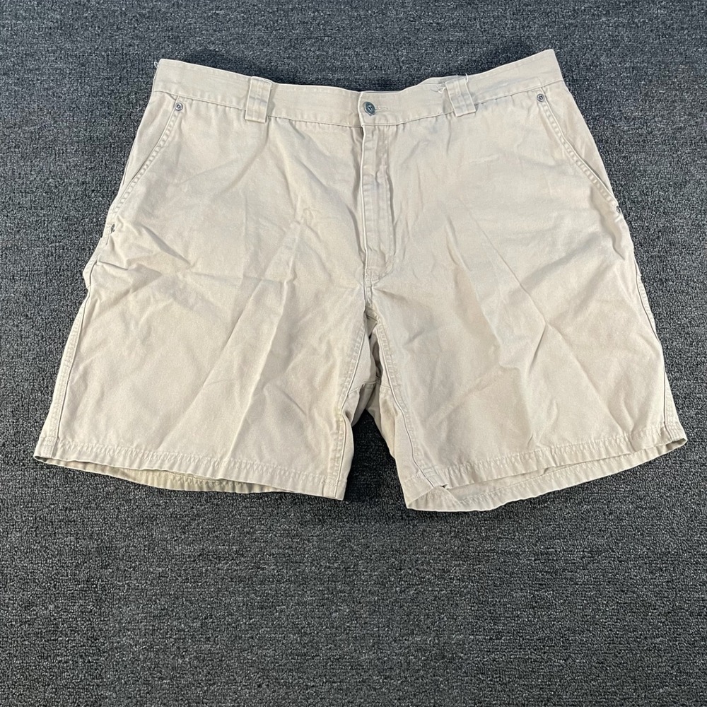 Duluth Trading Co Work Shorts Mens 42 Tan Good Canvas Carpenter 85377